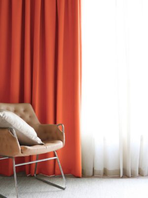 Kiremit rengi turuncu blackout fon perde modelleri