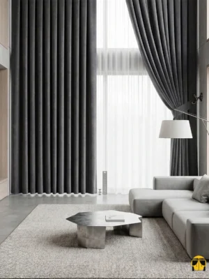 Ağırbaşlı dökümü sayesinde formunu bozmayan, dışarıdan gelen ışığı tamamen bloke eden ve ütü gerektirmeyen kaliteli Soft siyah perde