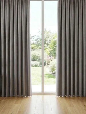 Gri renkli soft fon perde modelleri