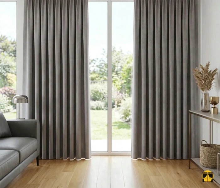 Gri renkli soft fon perde modelleri