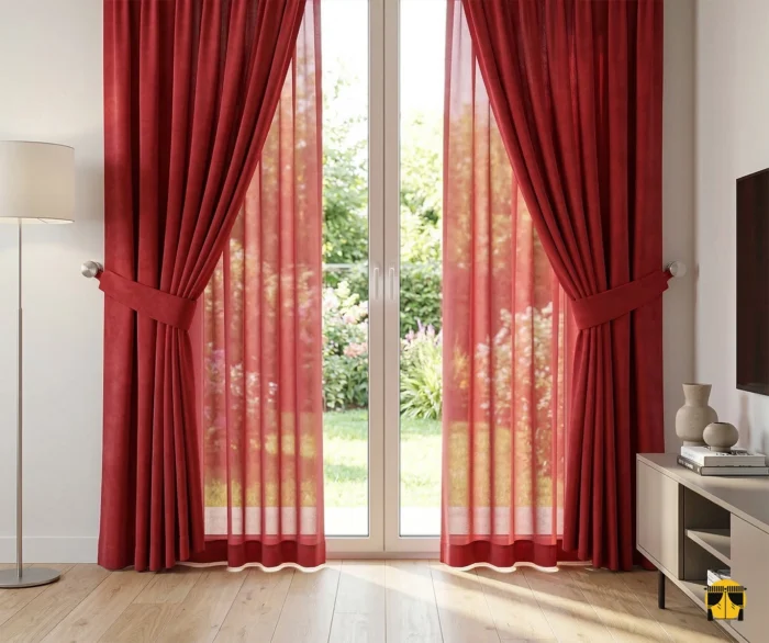Kırmızı renkli perde