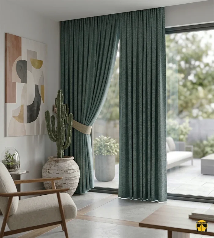 Loft denim mavi fon perde