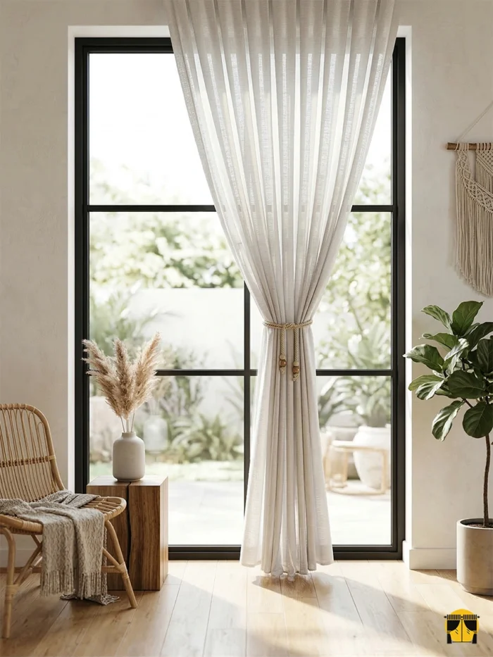 Gri tül fon perde modelleri