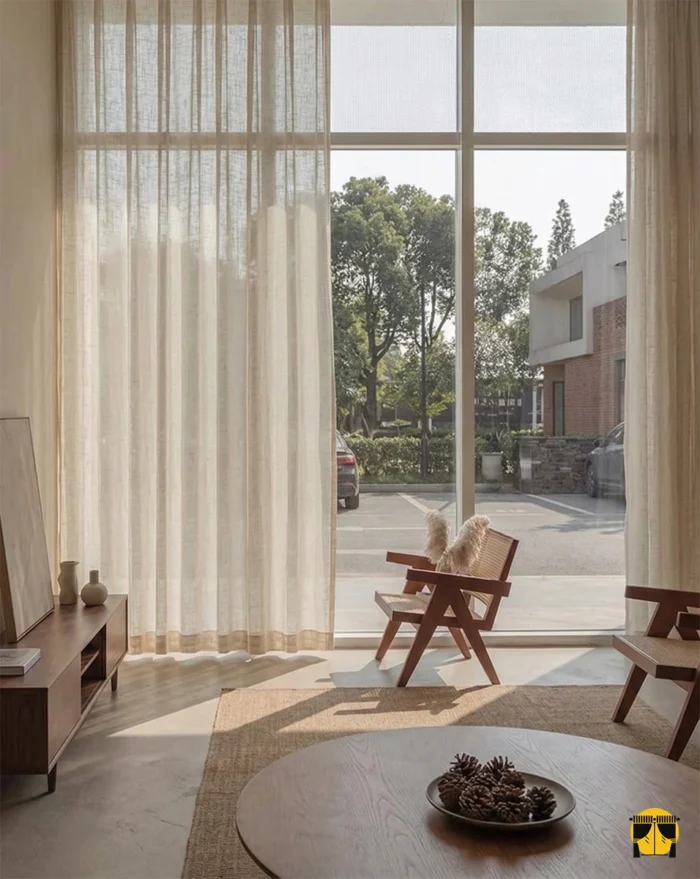 Keten görünümlü fon perde