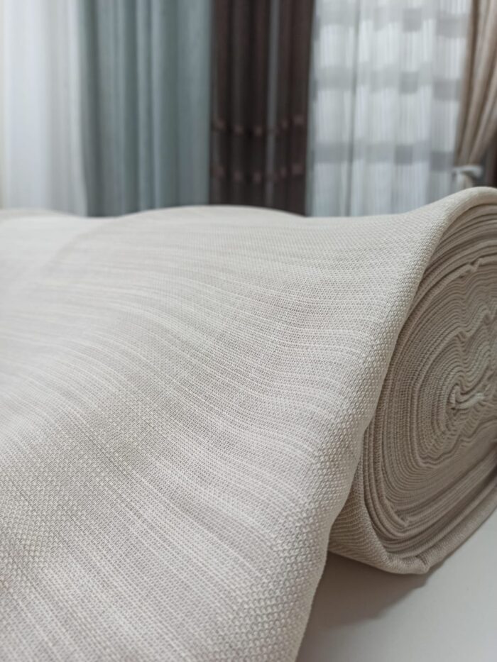 Keten Bej - Krem Kalın Tül Perde