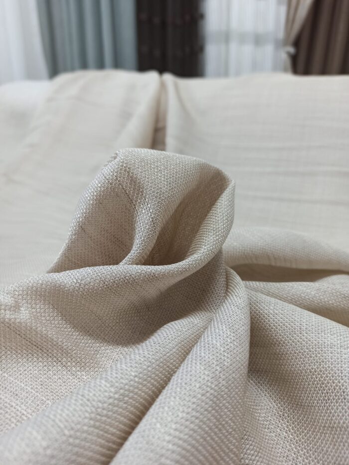 Krem keten tül perde modelelleri