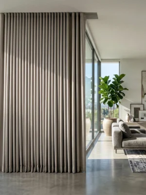 Açık kahve karartma fon perde modelleri