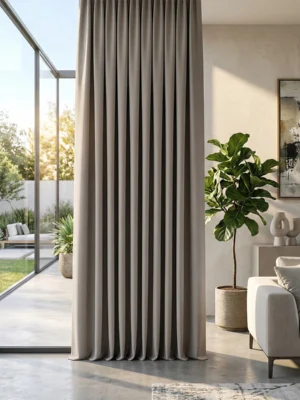 Gri Karartma Perde Blackout Çift Taraflı (Arka yüzü Vişne Kırmızı)