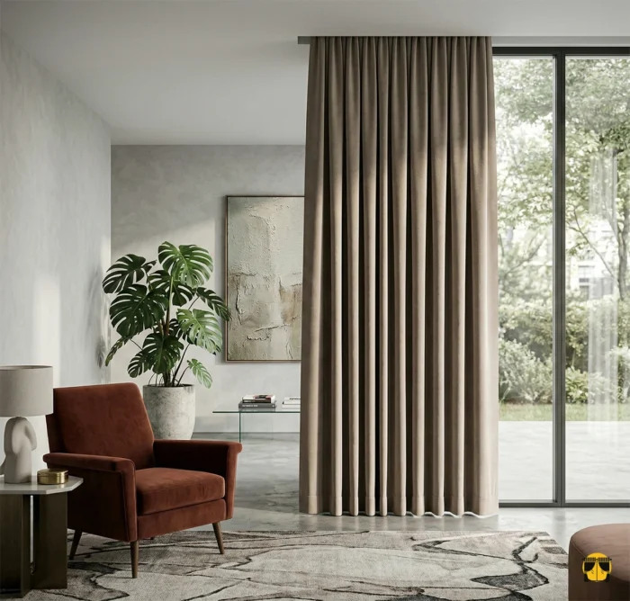 Sütlükahve Karartma Perde Blackout Çift Taraflı (Arka Yüzü Kırmızı)