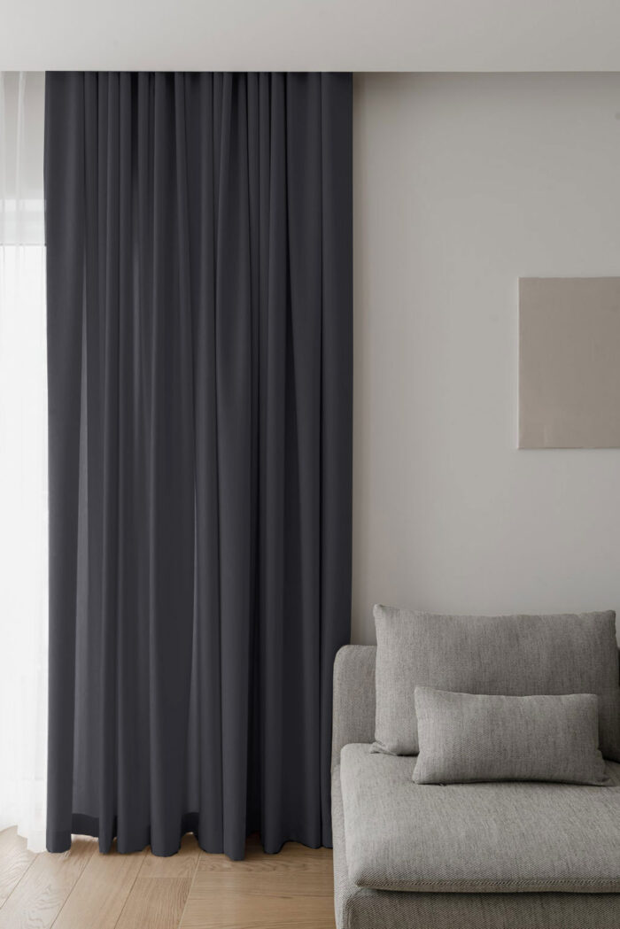 Kadife Gri Karartma perde modelelri fiyatları