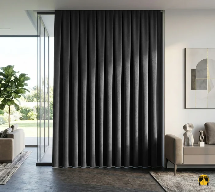 Kadife Gri Karartma Perde Blackout