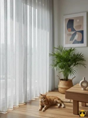 gri renkli keten tül perde Lineto Gri Keten Tül Perde Eskiz Desenli