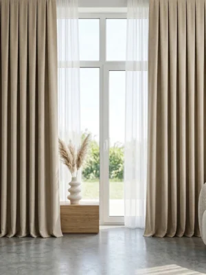 Fon perde dekorasyon fikirleri koyu krem