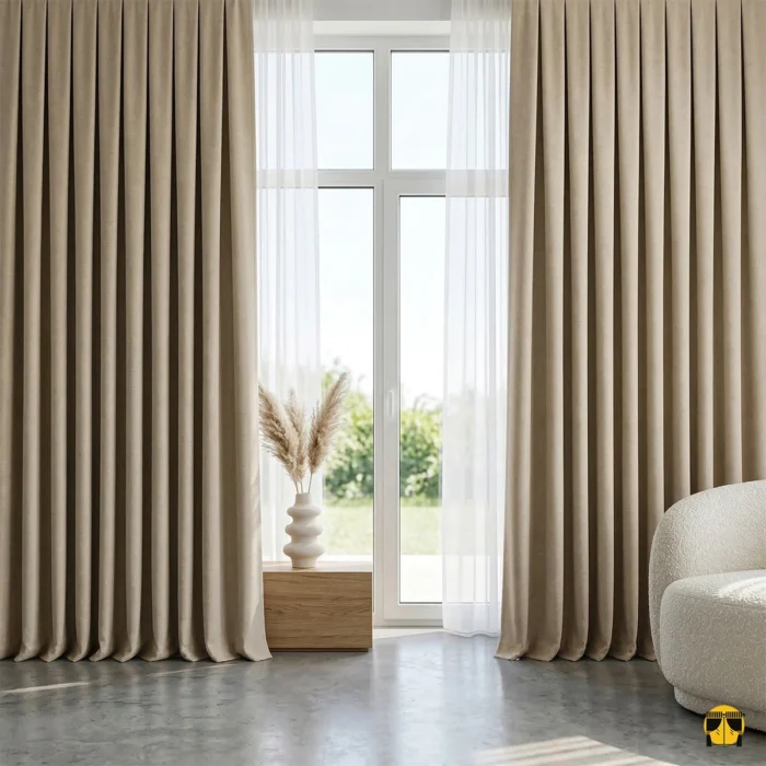 Fon perde dekorasyon fikirleri koyu krem