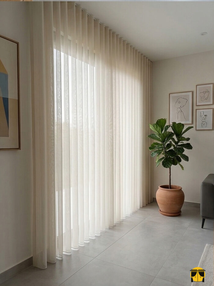 Esento Bej Düz Tül Perde