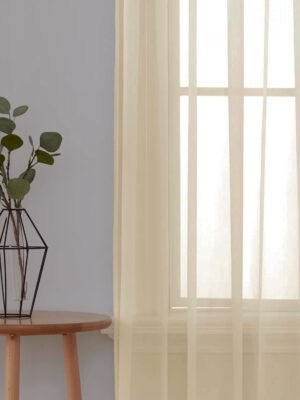 Krem Düz Tül Perde