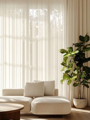 Bej Tül Perde Modelleri