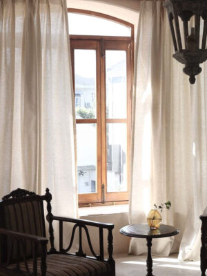 Dökümlü İnce Fon Perde Sütlü Kahve