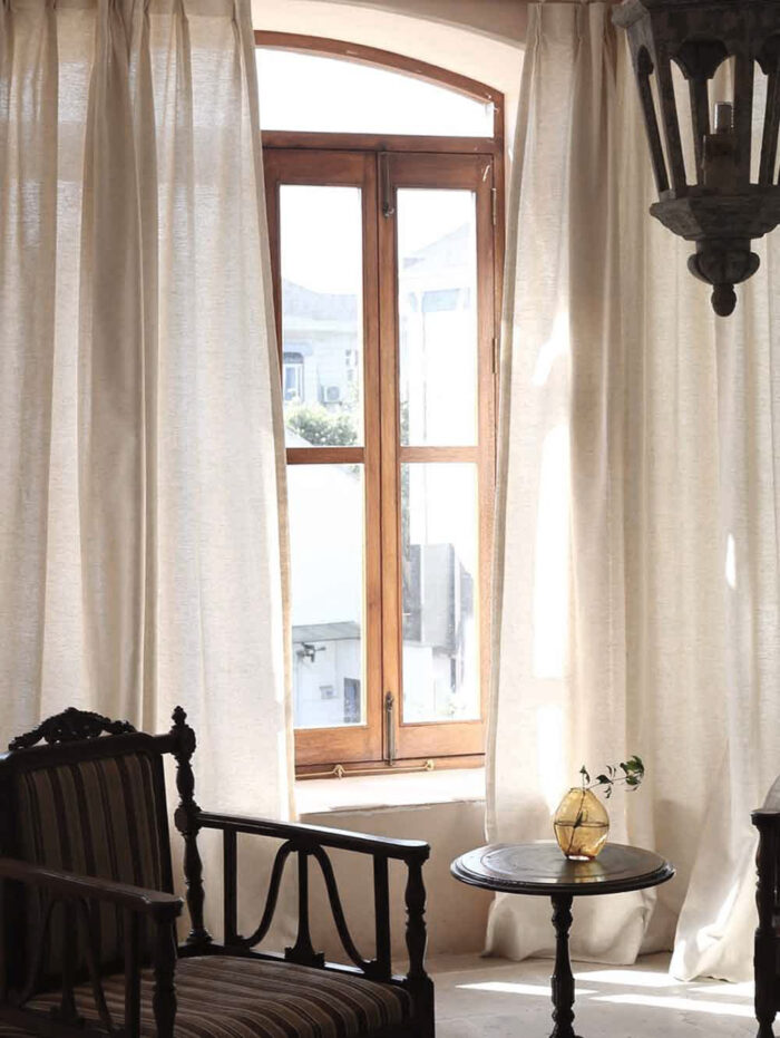 Dökümlü İnce Fon Perde Sütlü Kahve