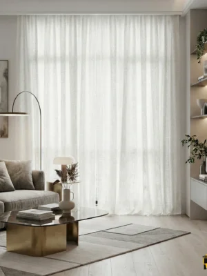 İnci fon perde krem renkli