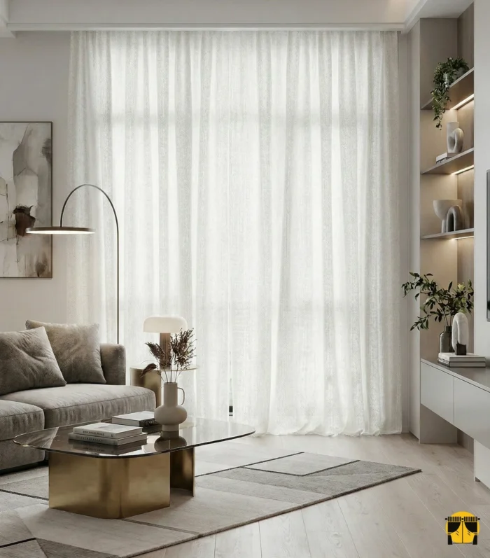 İnci fon perde krem renkli