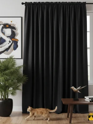 Siyah Renkli Karartma Perde Blackout1 Siyah karartma perde çeşitleri