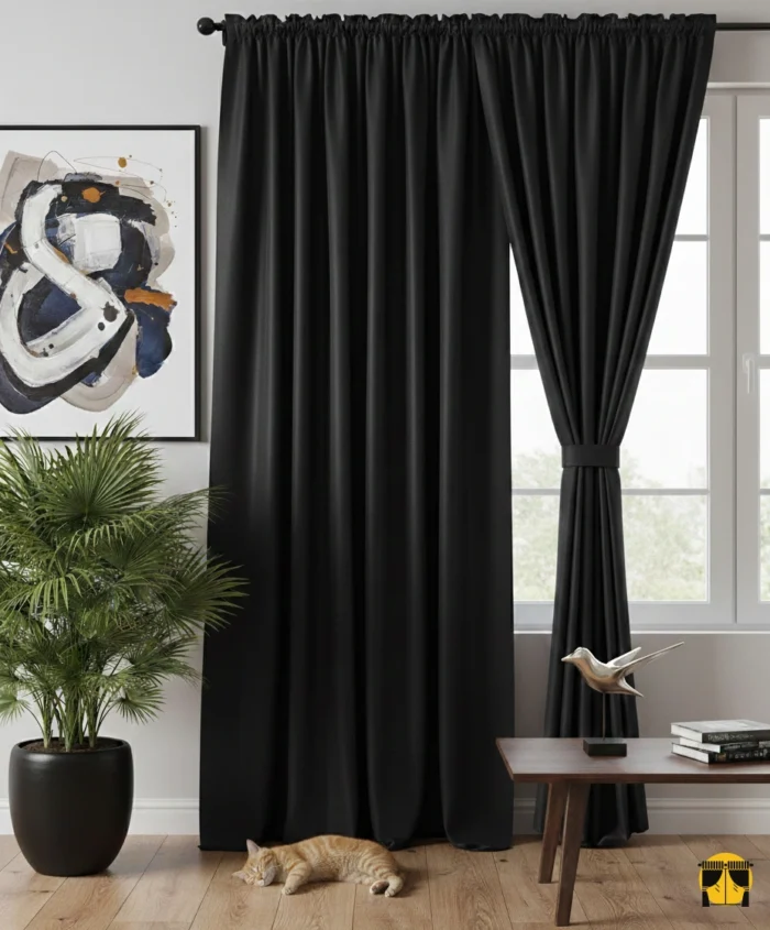 Blackout karartma fon perde siyah renkli