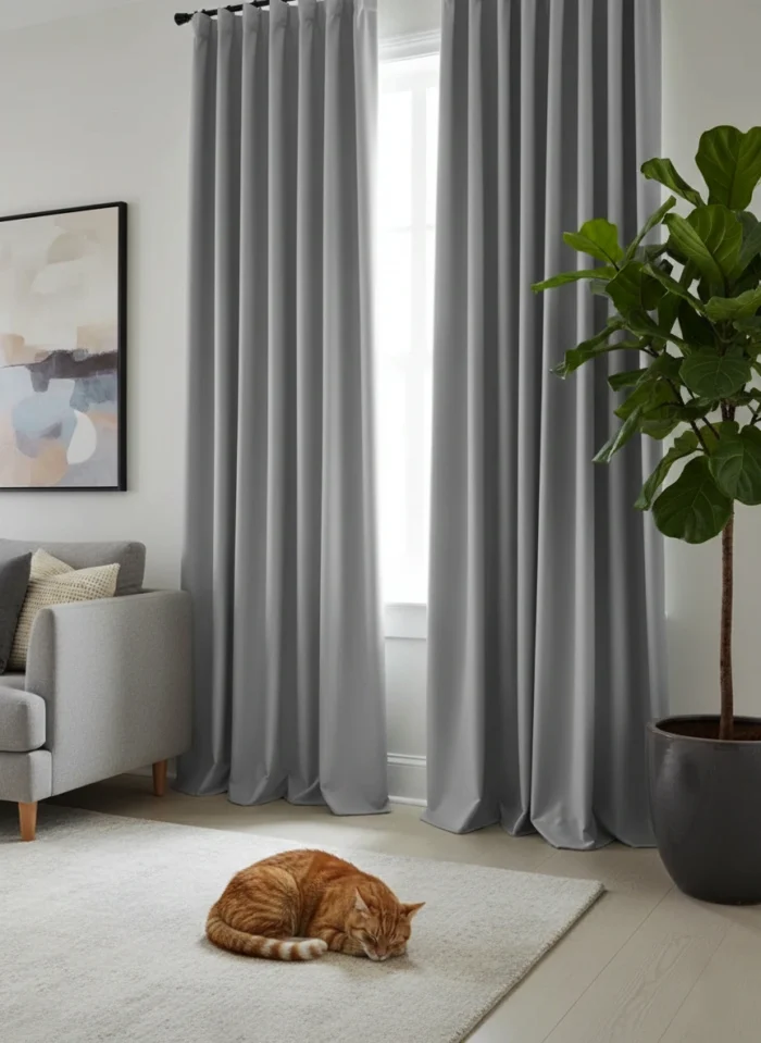 Gri renkli karartma black fon perde fiyatları