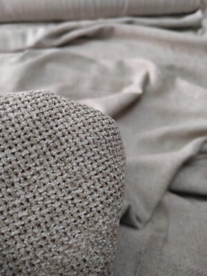 Sütlü kahve keten fon perde