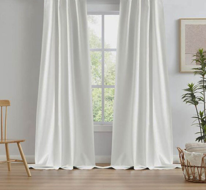 Milta Krem Kalın Düz Fon Perde