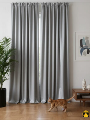 Gri renkli karartma blackout fon perde modelleri1 ışık geçirmeyen fon perde gri