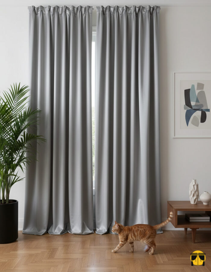 ışık geçirmeyen fon perde gri