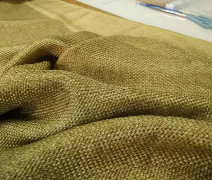 Hardal sarısı hasır keten