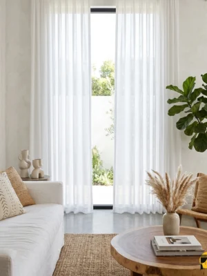 Minto Ekru Keten Tül Fon Perde