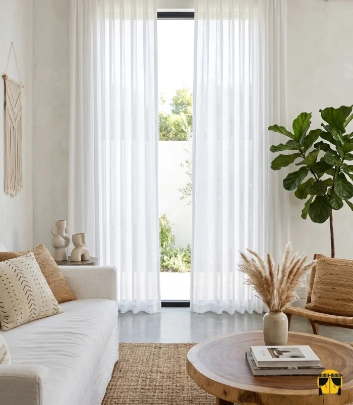 Minto Ekru Keten Tül Fon Perde