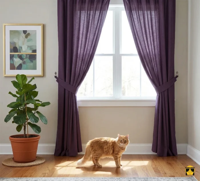 Mor keten dökümlü fon perdenin gözenekli lifleri arasından süzülen akşam güneşinin, odada yarattığı derin, mistik ve yumuşak mor aydınlık