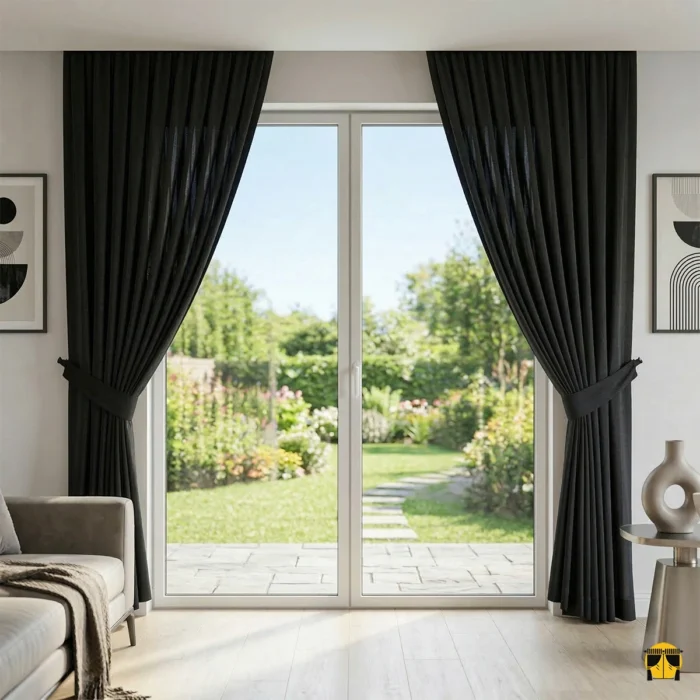 Salon için dökümlü keten fonluk