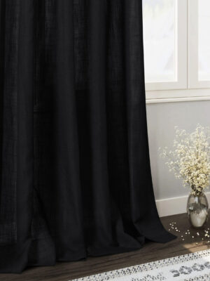 Füme Siyah Keten fon perde fiyatları ve modelleri