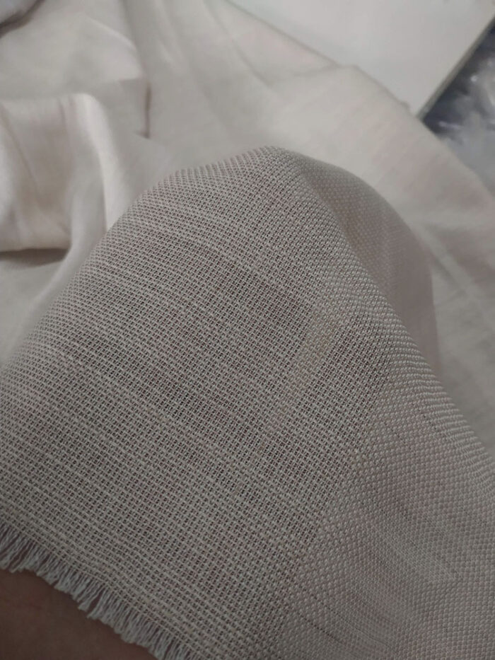 Koyu bej keten tül perde