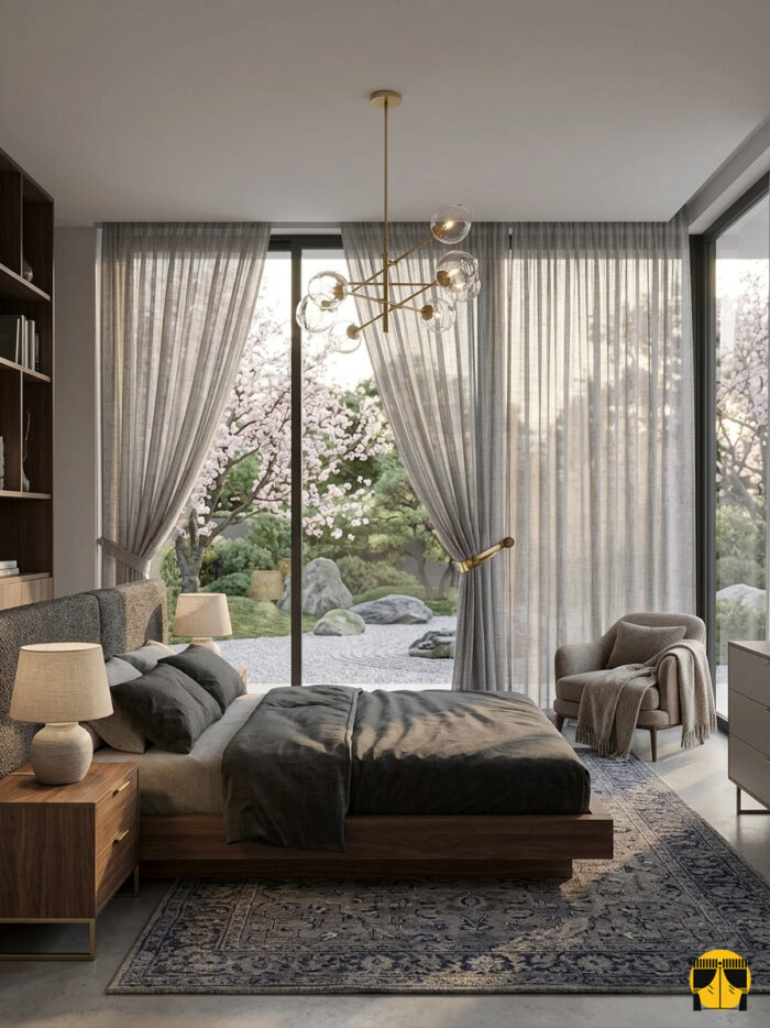 Açık giri keten tül perde modelleri