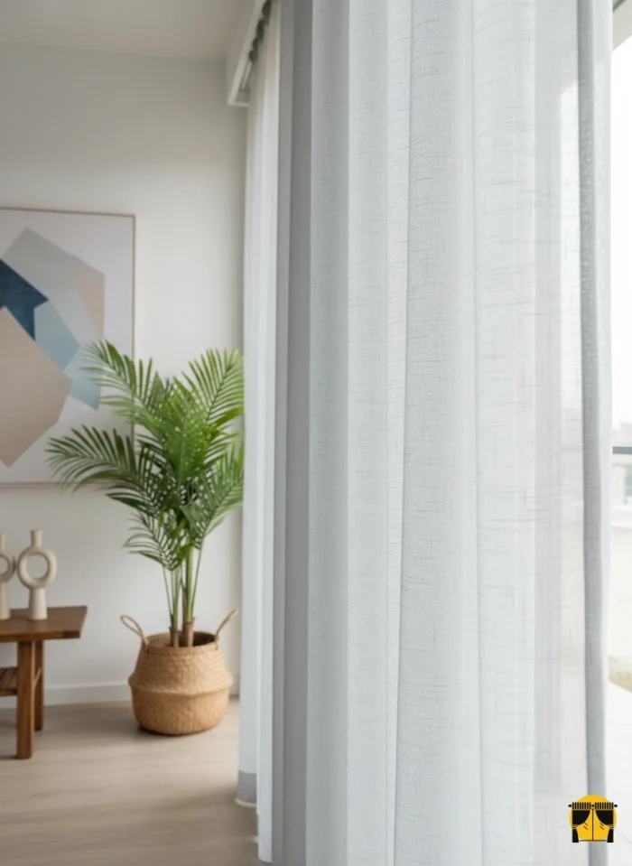 keten tül perde açık gri renkli