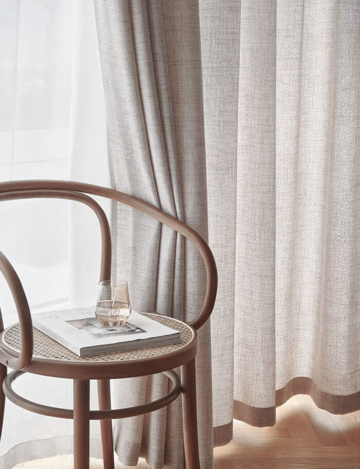 Açık giri keten perde