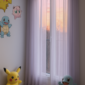 mor çocuk düz tül perde