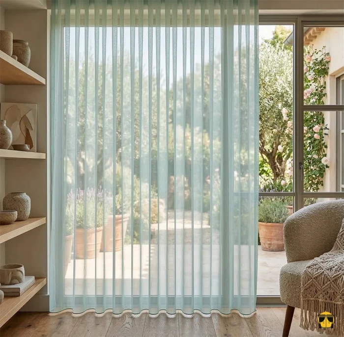 düz tül perde mint