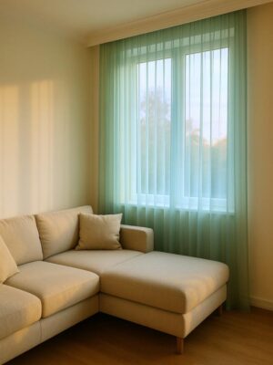 Mint yeşili tül perde