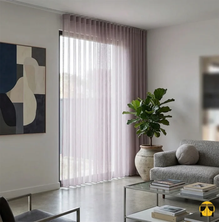 Odak Noktası ve Renk: "Poko mor renkli tül perdenin canlı tonu ve ipeksi dokusu arasından süzülen güneş ışığının, çocuk odasında yarattığı masalsı ve huzurlu aydınlık."