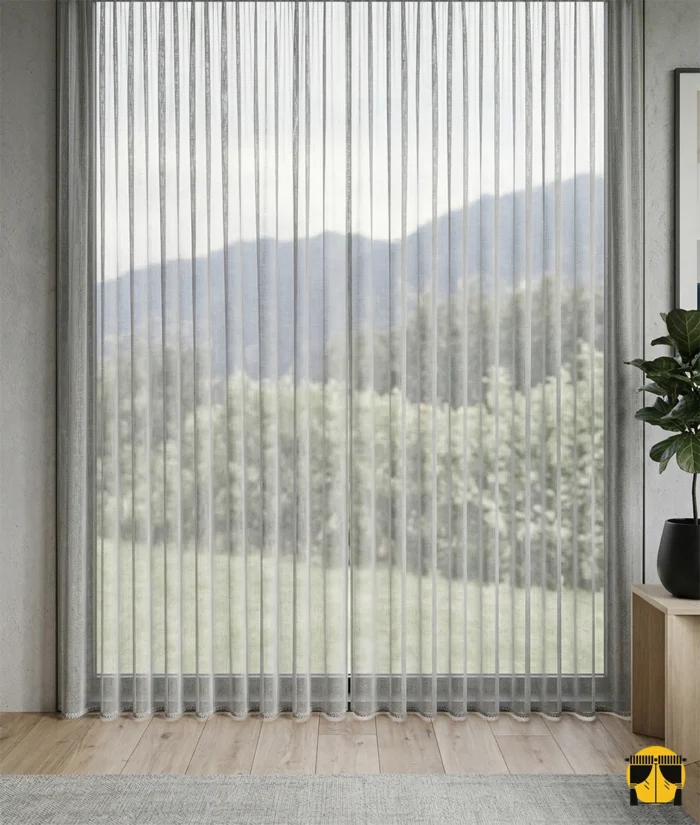 Gri düz tül modern perde