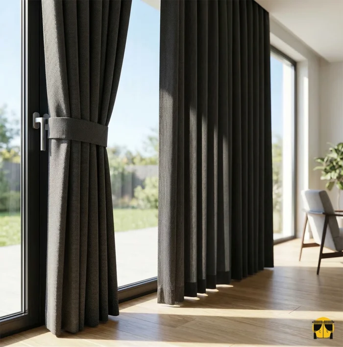 Koyu gri keten fon perde fiyatları