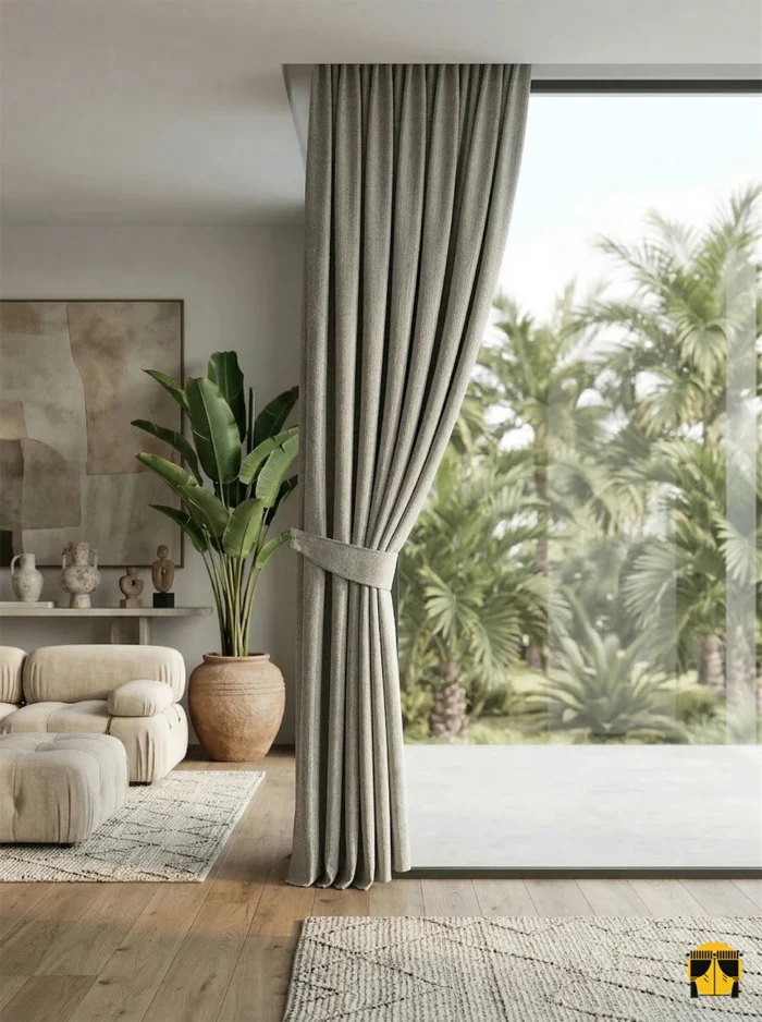 Antrasit ve Siyah Metal Detaylar: Doğal hasır dokusu ile siyah metal perde rayları veya aksesuarlar, mekana anında bir "Loft" havası katar.