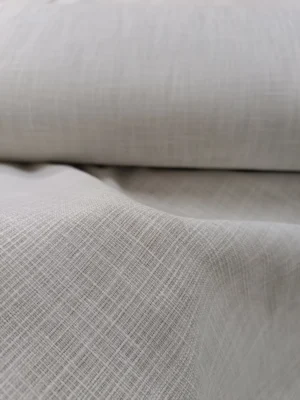 Krem rengi keten fon perde modelleri